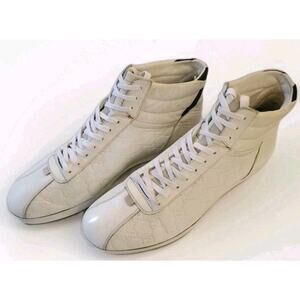 GUCCI Bambi Sneakers GG Signature Monogram White Leather 11.5 G EUR46